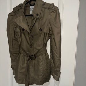 Olive Waist Trench Coat - image 1